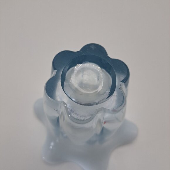 Duncan Miller Glass Canterbury Opalescent Blue Ruffled Rim Vase - Picture 10 of 14